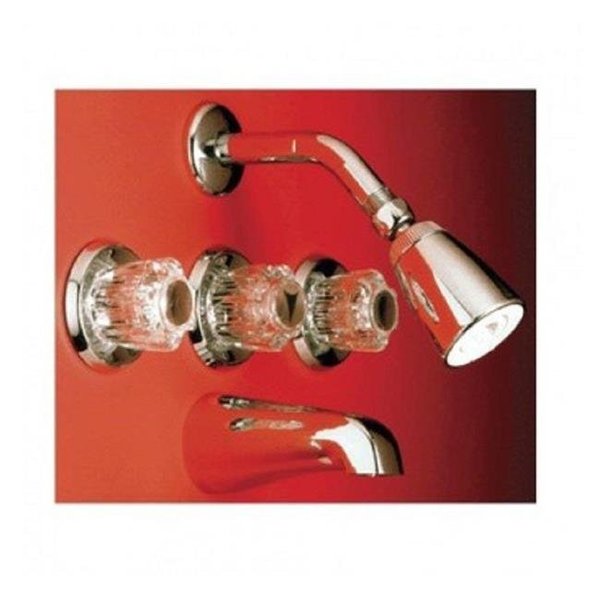 Ldr Industries LDR 013 8500CP Chrome 3-Handle Tub & Shower Faucet Set 013 8500CP